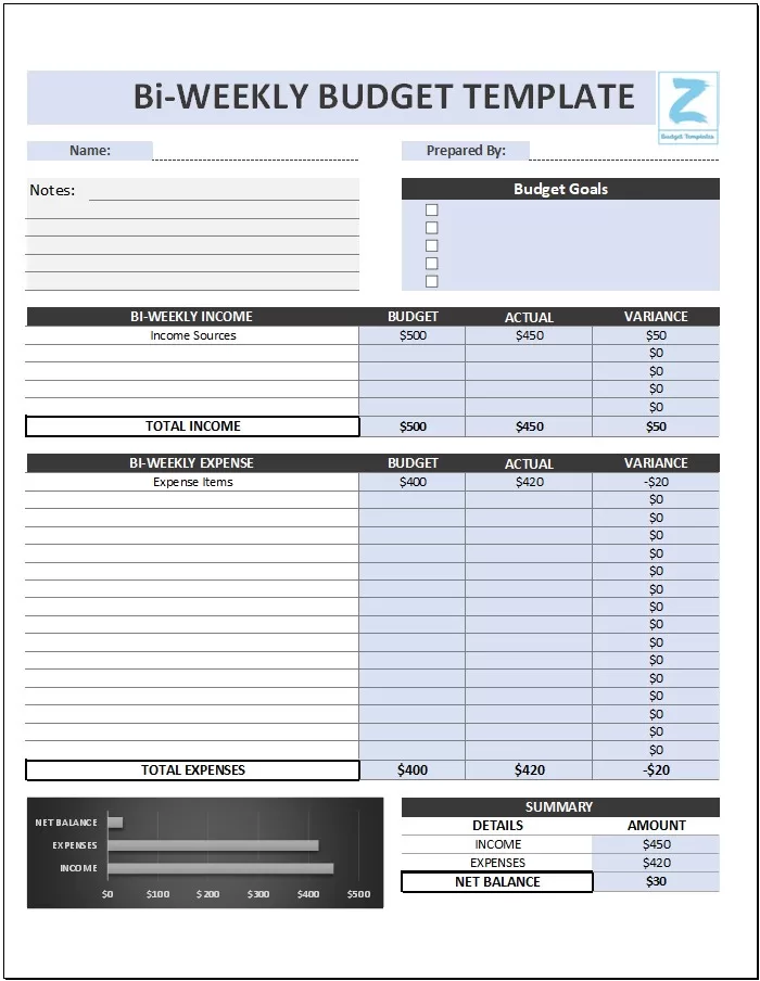 Free Bi-Weekly Budget Template1